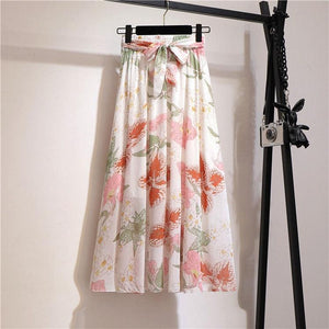 Vintage Floral Print A line High Waist Skirt - http://chicboutique.com.au