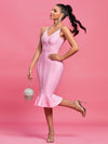 Pink Body-con Elegant Ribbed Evening Dress - http://chicboutique.com.au