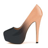 Round Toe High Heel Platform Pumps