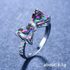 Bow Shaped Multi Coloured Cubic Zirconia Ring - http://chicboutique.com.au