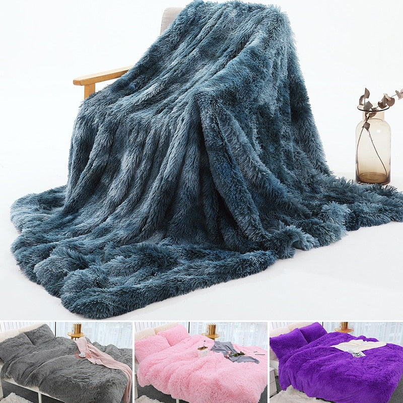 Plush Faux Fur Bedspread Blanket