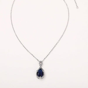 Pear Shape Blue Cubic Zirconia Necklace - http://chicboutique.com.au