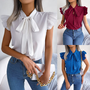 Casual Front Bow Blouse