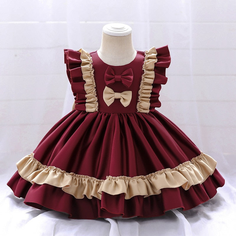 Girls Big Bow Party Princess Dress