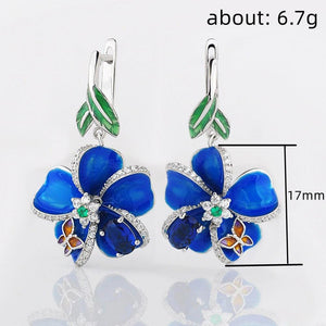 Charming Blue Flower Fashion Earrings - http://chicboutique.com.au