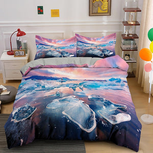 Glacier Print Duvet Cover With Pillowcase - http://chicboutique.com.au