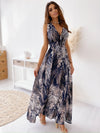 V Neck Bohemian Floral Print Sleeveless Maxi Dress - http://chicboutique.com.au