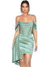 Draping Off the Shoulder Corset Dress - http://chicboutique.com.au