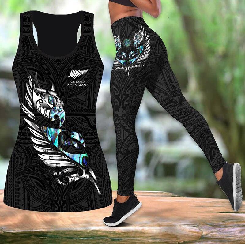 Assorted Print Sleeveless Tank Top and Leggings XS-8XL
