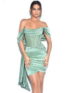 Draping Off the Shoulder Corset Dress - http://chicboutique.com.au