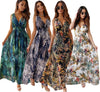 V Neck Bohemian Floral Print Sleeveless Maxi Dress - http://chicboutique.com.au