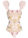 Floral Print One-Piece Swimsuit and Matching Cover Up - http://chicboutique.com.au