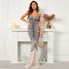 V Neck Sequin Long Evening Dress