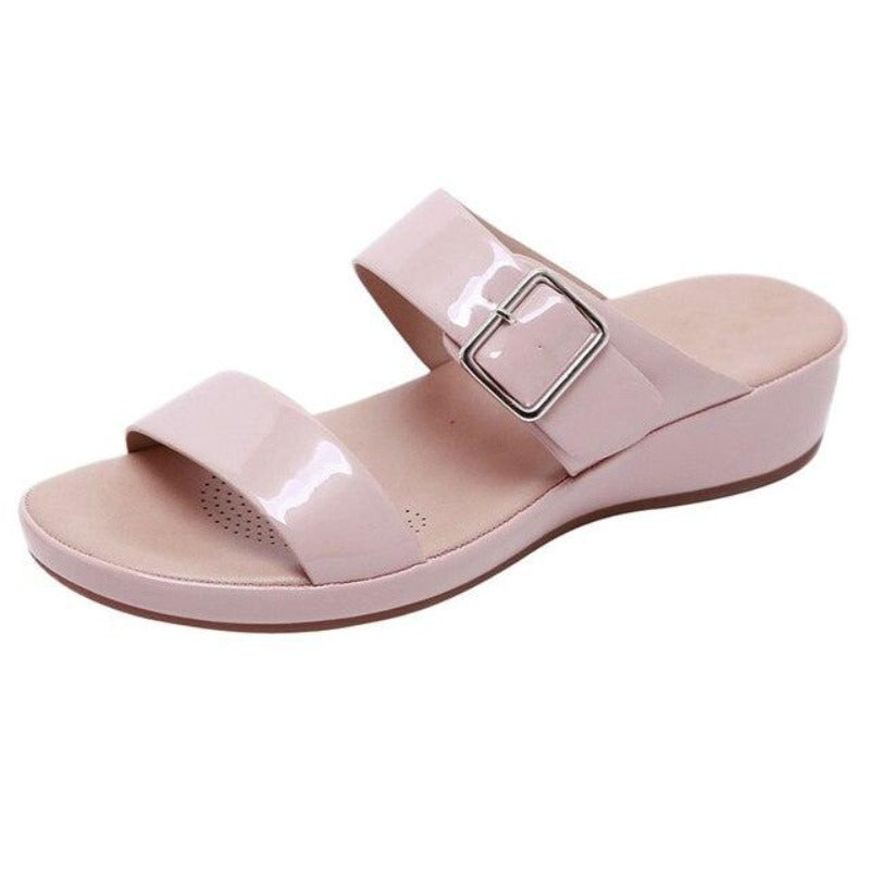 Buckle Slip-On Sandals - http://chicboutique.com.au