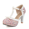 Spike Heel T-strap Round Toe Platform Shoes - http://chicboutique.com.au