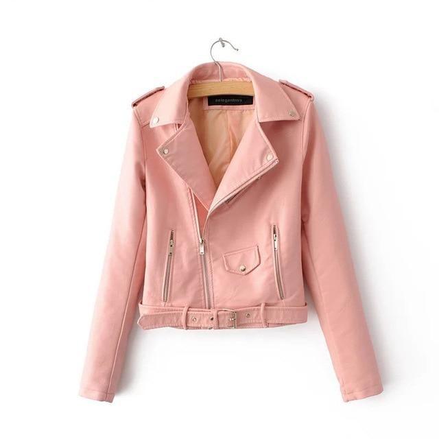 Short Faux Soft Leather Jacket - http://chicboutique.com.au