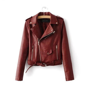 Short Faux Soft Leather Jacket - http://chicboutique.com.au