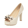 Thick Heel Peep Toe High Heel Pumps - http://chicboutique.com.au