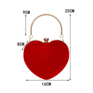 Heart Design Velvet Evening Bag Clutch - http://chicboutique.com.au