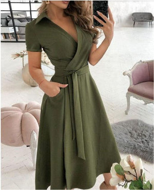 Vintage Elegant Wrap Around Dress - http://chicboutique.com.au