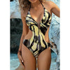 Assorted Print Halter One Piece Swimsuit - http://chicboutique.com.au