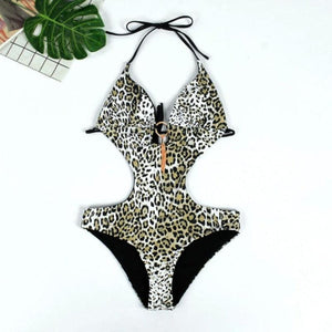 Assorted Print Halter One Piece Swimsuit - http://chicboutique.com.au