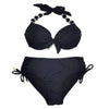 Push Up Beaded Straps Mid Waist Bikini Set - http://chicboutique.com.au