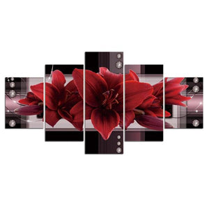 5 Panel Colourful Flower Canvas Wall Art  Assorted Colours available - http://chicboutique.com.au