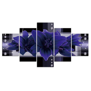 5 Panel Colourful Flower Canvas Wall Art  Assorted Colours available - http://chicboutique.com.au