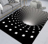 Illusion Geometric Black & White Grid Area Rug - http://chicboutique.com.au