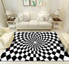 Illusion Geometric Black & White Grid Area Rug - http://chicboutique.com.au