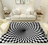 Illusion Geometric Black & White Grid Area Rug - http://chicboutique.com.au