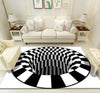 Illusion Geometric Black & White Grid Area Rug - http://chicboutique.com.au