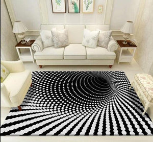 Illusion Geometric Black & White Grid Area Rug - http://chicboutique.com.au