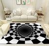 Illusion Geometric Black & White Grid Area Rug - http://chicboutique.com.au