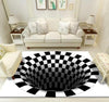 Illusion Geometric Black & White Grid Area Rug - http://chicboutique.com.au