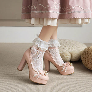 High Heel Platform Pumps With Replaceable Strawberry Pearl - http://chicboutique.com.au