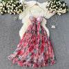 Corset Flower Print Multi-layer Mesh Dress - http://chicboutique.com.au