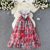 Corset Flower Print Multi-layer Mesh Dress - http://chicboutique.com.au