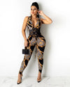 Sleeveless Stretch Chain Print Jumpsuit - http://chicboutique.com.au