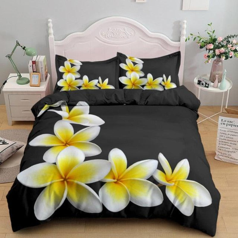 Frangipani Bedding Set Duvet Cover With Pillowcase - http://chicboutique.com.au