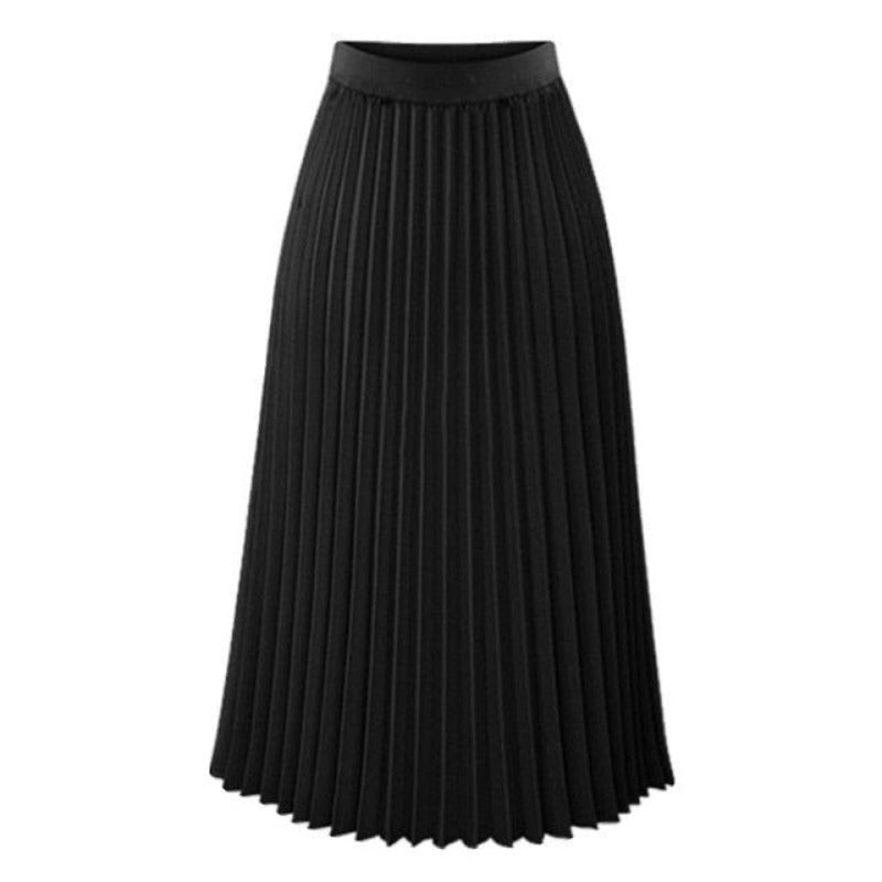 Long Pleated Elastic Waist Empire Skirt - http://chicboutique.com.au