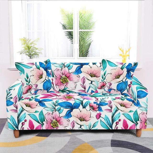 Stretch Flower Print Sofa / Couch Cover - http://chicboutique.com.au