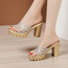 Block Heels Cutout Platform Sandals - http://chicboutique.com.au