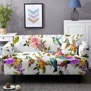 Elastic Humming Bird Print Couch Cover - http://chicboutique.com.au