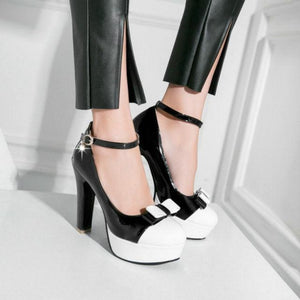 Square High Heel Butterfly Knot Pumps - http://chicboutique.com.au