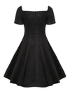 Lace-Up High Waist Vintage Rockabilly Black and Red Dress - http://chicboutique.com.au