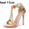 Ankle Strap Coloured Floral High Heels - http://chicboutique.com.au