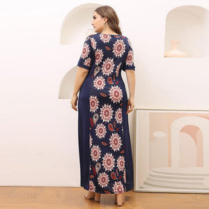 Plus Size Short Sleeve Maxi Dress - http://chicboutique.com.au