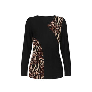 Long Sleeve Leopard Patchwork Elegant Top - http://chicboutique.com.au